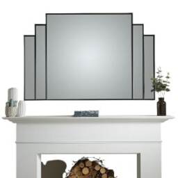 Charleston Black Overmantle Mirror Black H 80cm x L 120cm 1