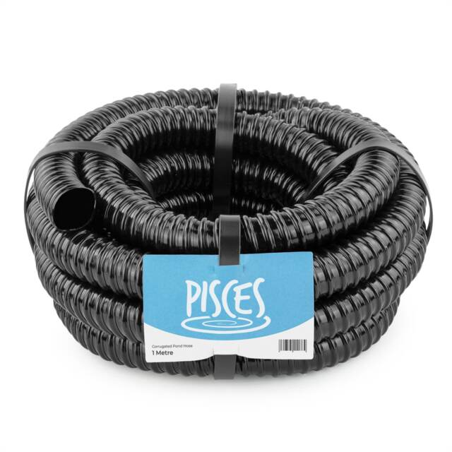 Pisces 32mm (1.25 inch) Black Pond Corrugated Flexible Hose Pipe - by The metre