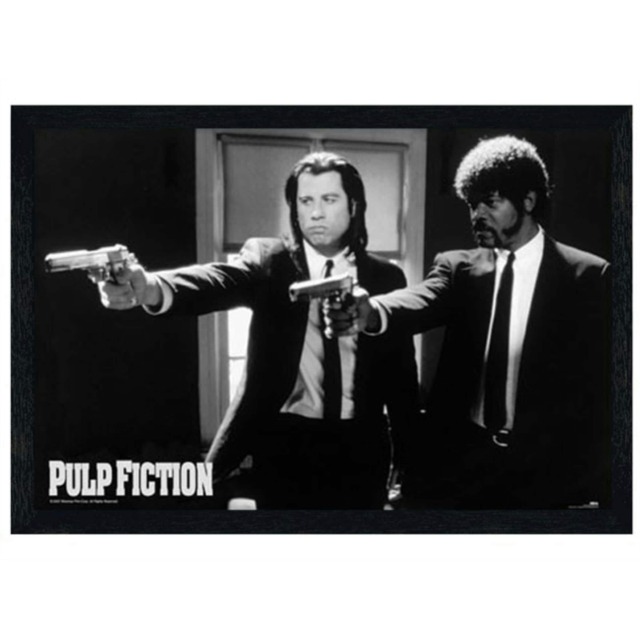 Black Wooden Framed Vincent Vega and Jules Winnfield Maxi Poster Multi