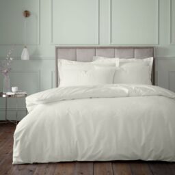 Bianca 180 Thread Count Egyptian Cotton Duvet Cover Set Cream Double