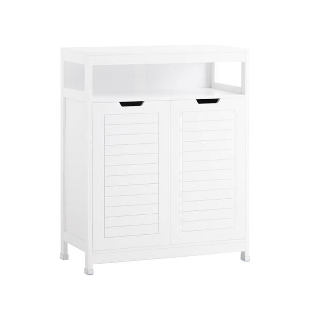 SoBuy Bathroom Storage Cabinet with 2 Doors and 3 Shelves, White, 27.6x13.8x35.4 inches, 21.6 kg - BZR121-W