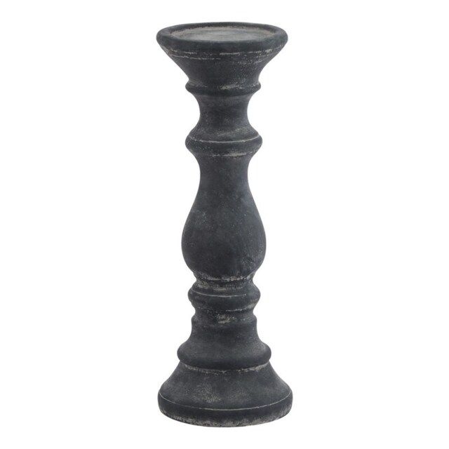 Amalfi Column Candle Holder - Ceramic - L11 x W11 x H30 cm - Grey Grey