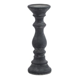 Amalfi Column Candle Holder - Ceramic - L11 x W11 x H30 cm - Grey Grey