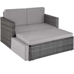 Garden Sofa Corfu - 2 seater sofa, stool sun lounger, thick cushions Grey grey 119 x 64,50 x 71,50 cm 1