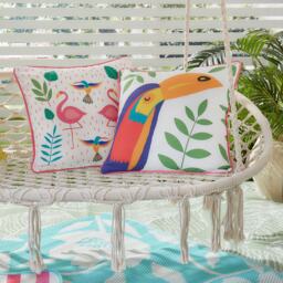Fusion Tropical Flamingo Outdoor Filled Cushion Pink