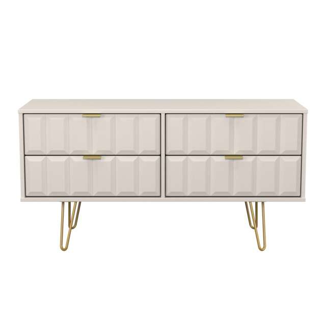 Metro 4 Drawer Bed Box in Kashmir Matt (Ready Assembled) Cream Kashmir Matt