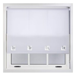 FURNISHED Daylight Roller Blinds with Large Eyelets Cut to Size Sheer Fabric White White (W) 90cm x (L) 210cm