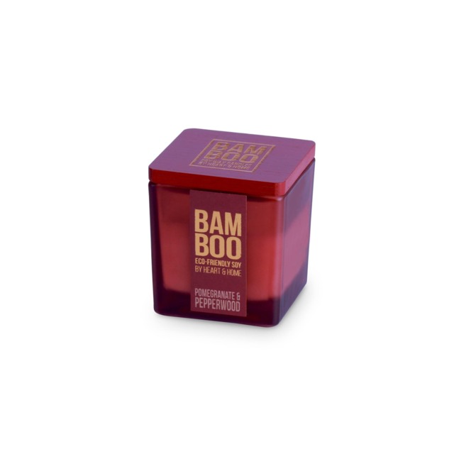 Bamboo Small Soy Wax Candle - Pomegranate & Pepperwood