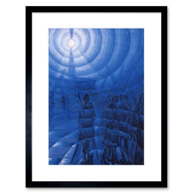 "Russolo Solidity of Fog Painting 9x7"" Black Framed Wall Art Print"