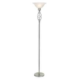 Classic Knot Twist Floor Lamp Uplighter in Satin Chrome Silver Satin Nickel 1