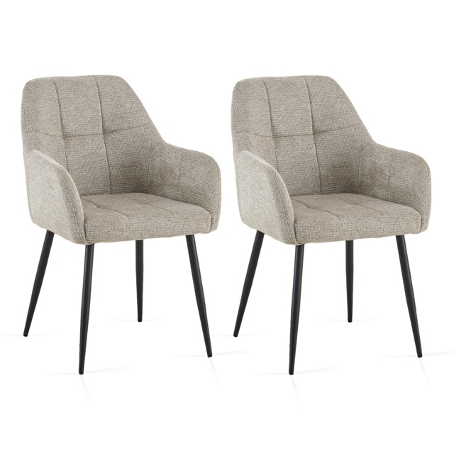 SONARA Dining Chair Set of 2, Water-Repellent Plush Chenille Upholstered for Dining Room Brown