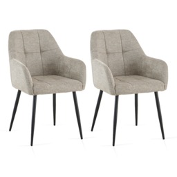 SONARA Dining Chair Set of 2, Water-Repellent Plush Chenille Upholstered for Dining Room Brown