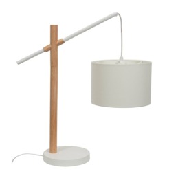 ValueLights Adrianna Wooden Hanging Table Lamp White Shade and Bulb