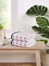 Santa Cruz Striped Cotton Towels Soft and Absorbent (Set Of 2) Pink Face cloth 2