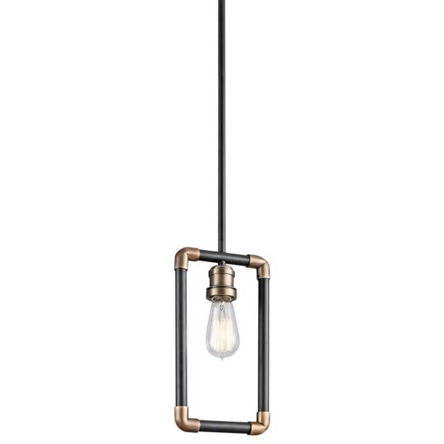 Imahn 1 Light Mini Ceiling Pendant Light Black, Natural Brass, E27