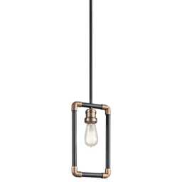 Imahn 1 Light Mini Ceiling Pendant Light Black, Natural Brass, E27