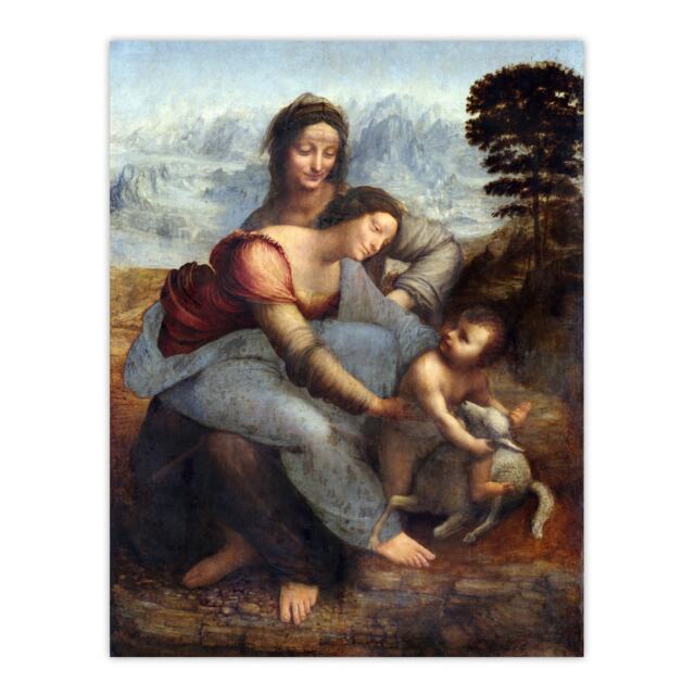 Virgin & Child Saint Anne da Vinci Vintage Huge Wall Art Print 18X24 In