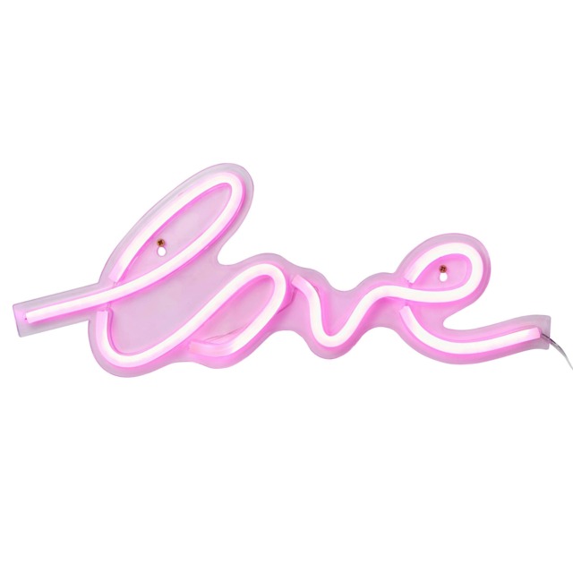 BHS Glow Kid's LED Love Neon Wall Light, Pink