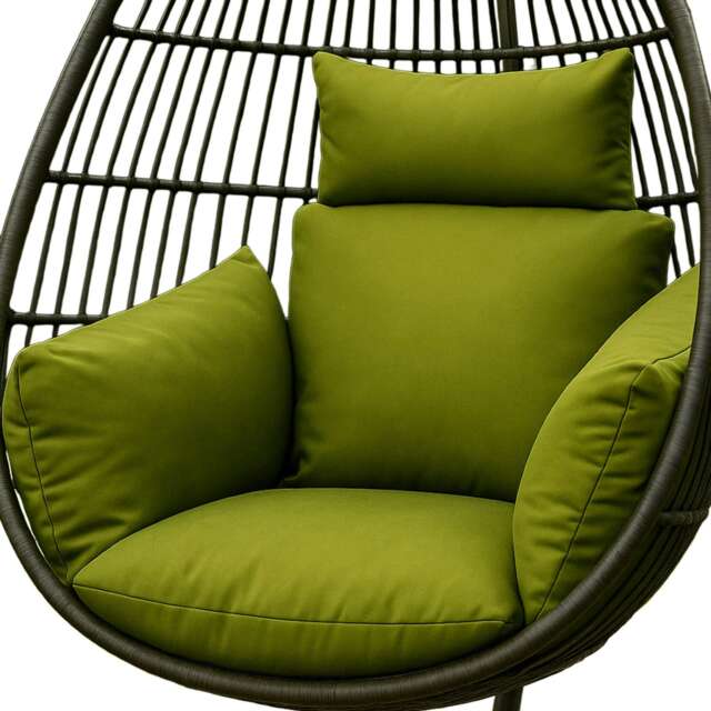 Homescapes Luxury Waterproof Egg Chair Cushion With Headrest - Green
