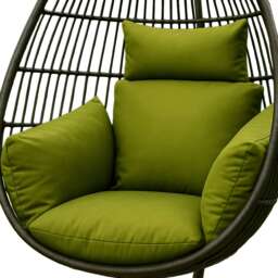 Homescapes Luxury Waterproof Egg Chair Cushion With Headrest - Green
