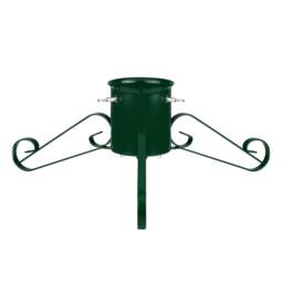 Holly International Traditional Metal Scroll Leg Christmas Tree Stand for Real Trees to 2.4m - Green