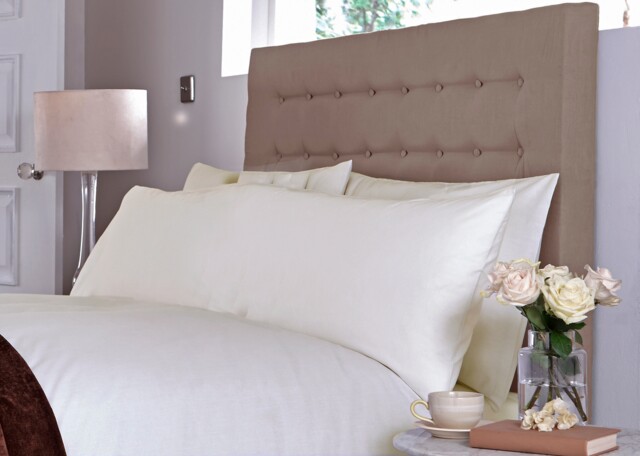 Ivory Bolster Pillowcase Cotton Percale - Sestina Cotton Bolster - 50 x 150cm