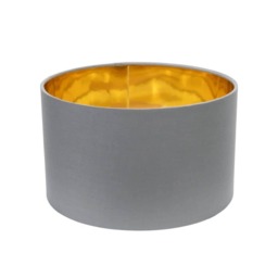 ValueLights Reni Grey Fabric Gold Shade and Bulb
