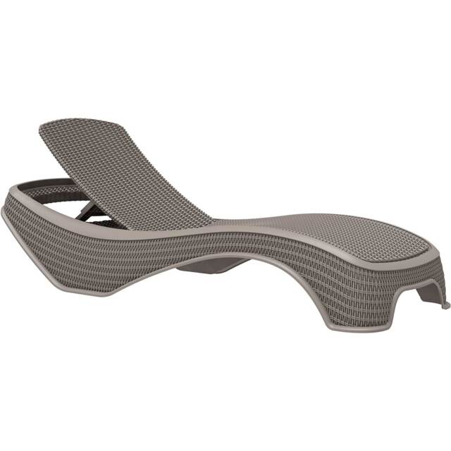 Centurion Supports MALDIVES Greige Outdoor High-End PU Rattan Adjustable Sun Lounger-Fully Assembled Grey Greige