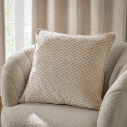 Paoletti Neptune Velvet Cushion Cream Champagne 50 x 50cm 1