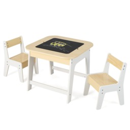 COSTWAY 2 in 1 Children Activity Table and Chair Set Yellow