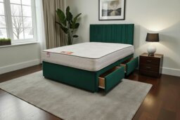 "SKY Plush Bed Set With Mattress, 2 Drawers Same Side & 24""Headboard"
