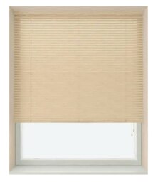 145cm Natural 25mm Slat PVC Venetian Blind (152cm Drop) Brown Natural