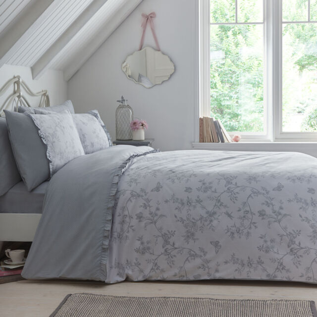 D & D Kristen Duvet Cover Set Grey