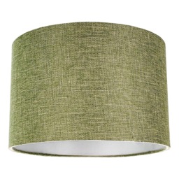"Contemporary Olive Green Plain Linen Fabric 14"" Drum Lamp Shade 60w Maximum Green Olive Green 1"