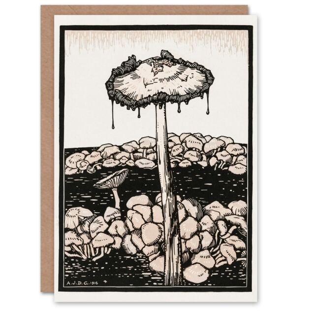Julie de Graag Art Card Dripping Mushroom Painting
