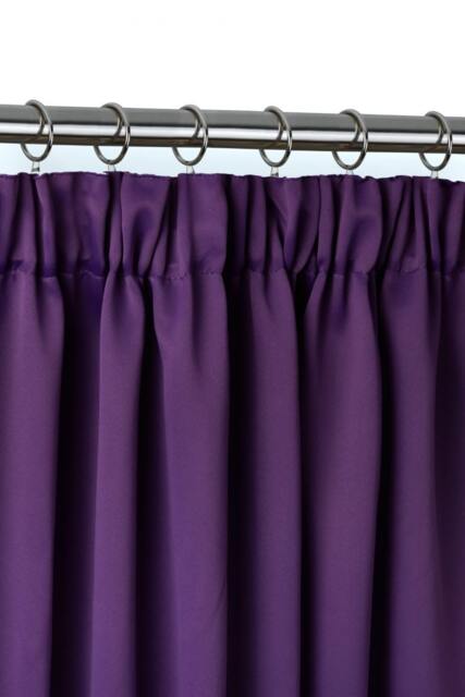 Essential Woven Thermal Blackout Pencil Pleat Curtains 228cm x 228cm Amethyst Purple Purple