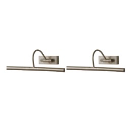 ValueLights Capri Pair Chrome Indoor Wall Picture Light and Bulb Chrome