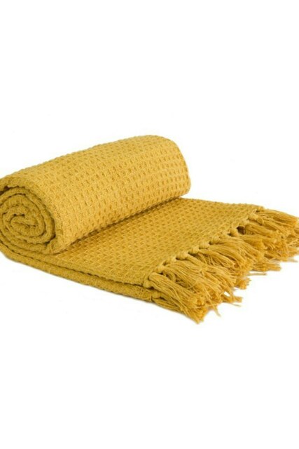 Honeycomb Throw 50 X 60 inch Ochre