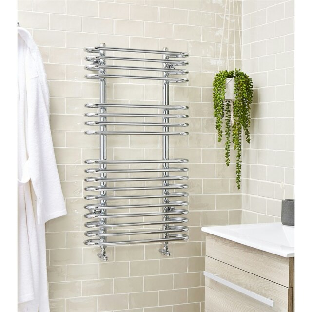916mm (H) x 500mm (W) - Chrome Vertical Bathroom Towel Radiator (Holt) - (0.9m x 0.5m)