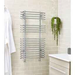 916mm (H) x 500mm (W) - Chrome Vertical Bathroom Towel Radiator (Holt) - (0.9m x 0.5m)
