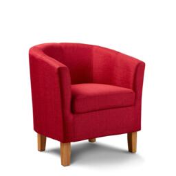Fabric Tub Chair Colour Range Wooden Legs Armchair Living Room Modern Office Red