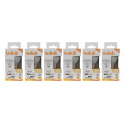 UniBulb LED MR16 GU5.3 345lm 3.4W (Replaces 35W) 3000K (Warm White) Spot Downlight Ceiling Light Bulb - Pack of 6 Clear Warm White 6