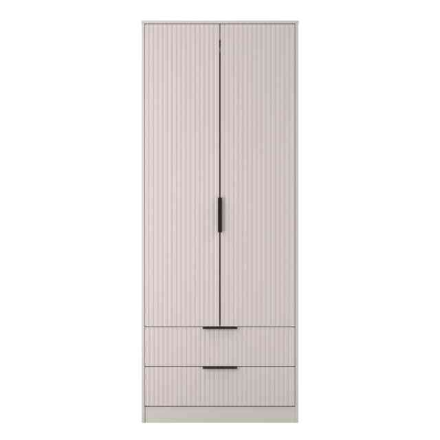 Menai Tall 2 Drawer Double Wardrobe in Kashmir Matt (Ready Assembled) Cream Kashmir Matt