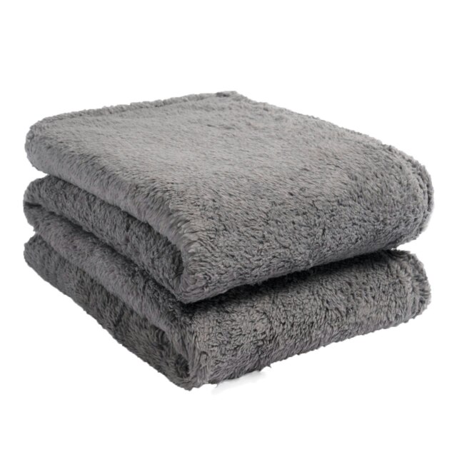 OHS Teddy Fleece Blanket, 150x200cm - Charcoal