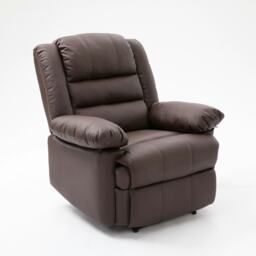 Kensington Leather Latch Recliner Armchair Brown Brown