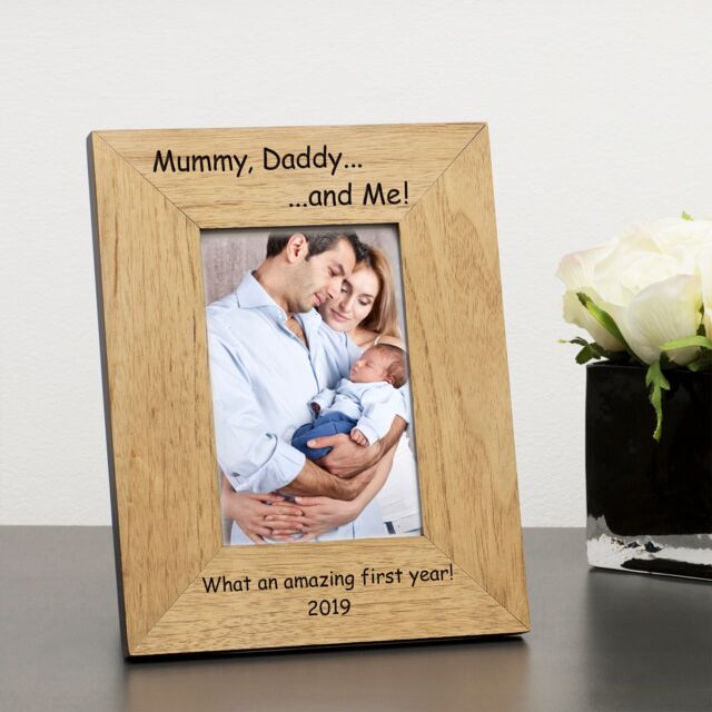 Personalised Happy 1st Mother's Day Mummy Wood Picture Frame 7 x 5