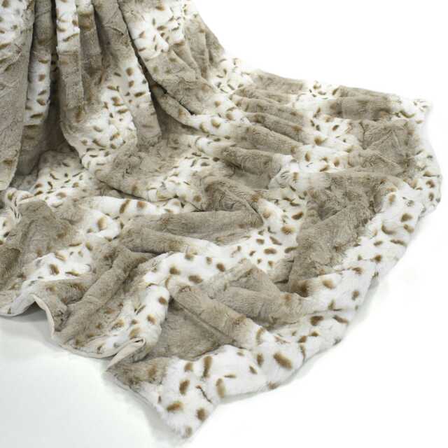Velosso Faux Fur Luxury Simba Throw - 130cm x 150cm Grey