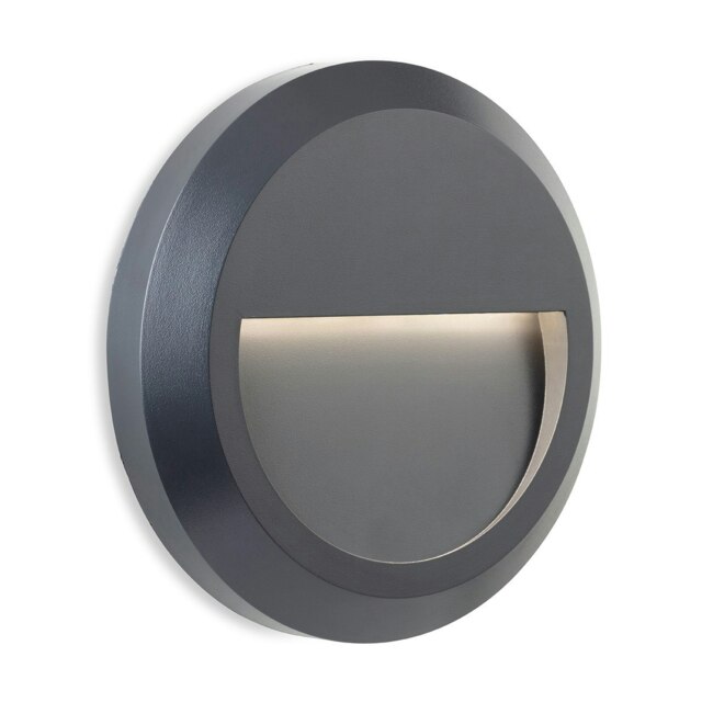 Enzo LED Resin Wall & Step Light - Round Graphite IP65