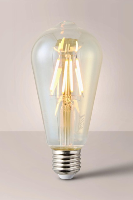 ValueLights E27 Pack of 5 4W Dimmable Amber Filament Pear Shaped Warm White Bulbs