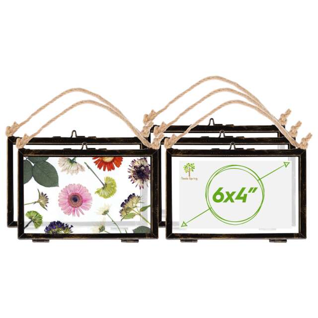"Nicola Spring Hanging Metal Photo Frames - 6"" x 4"" - Black - Pack of 5 Black Black One Size"